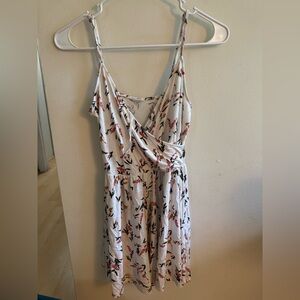 Garage Floral Midi Dress - White with Pink and Black